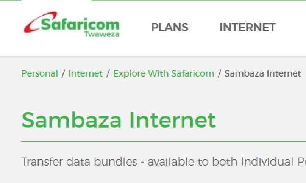 One is able to sambaza internet data bundles by the below methods